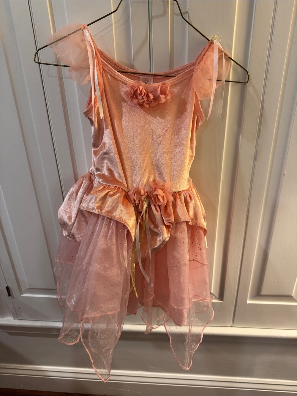Girls Pink Sparkle Fairy Dress-Up Costume with Floral Accents 3-5 years